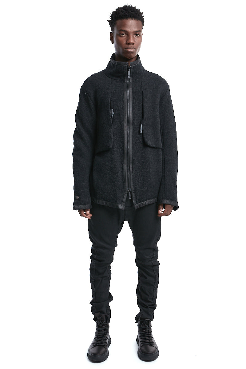 WOOL GUSSET ZIPPER JACKET