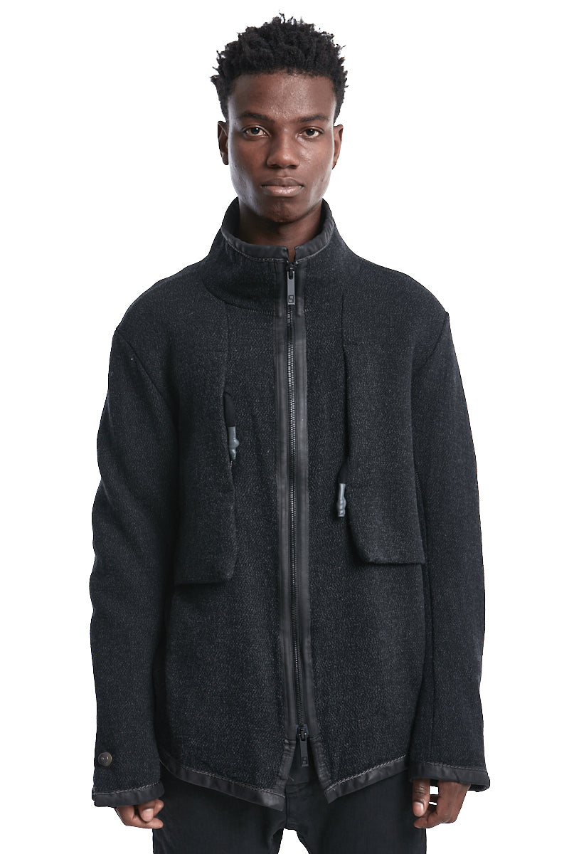 WOOL GUSSET ZIPPER JACKET