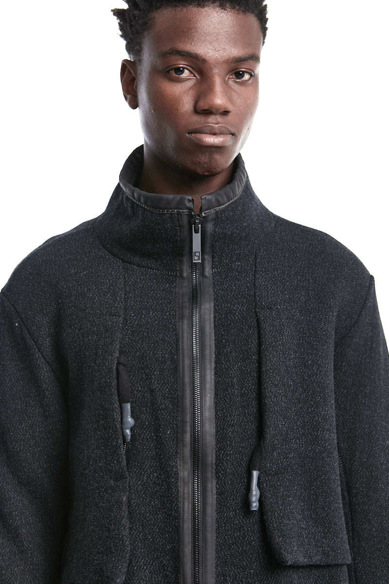WOOL GUSSET ZIPPER JACKET