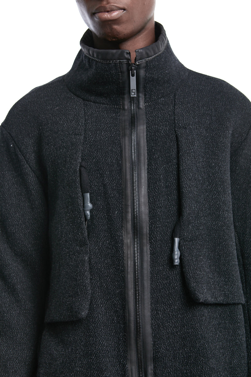 WOOL GUSSET ZIPPER JACKET