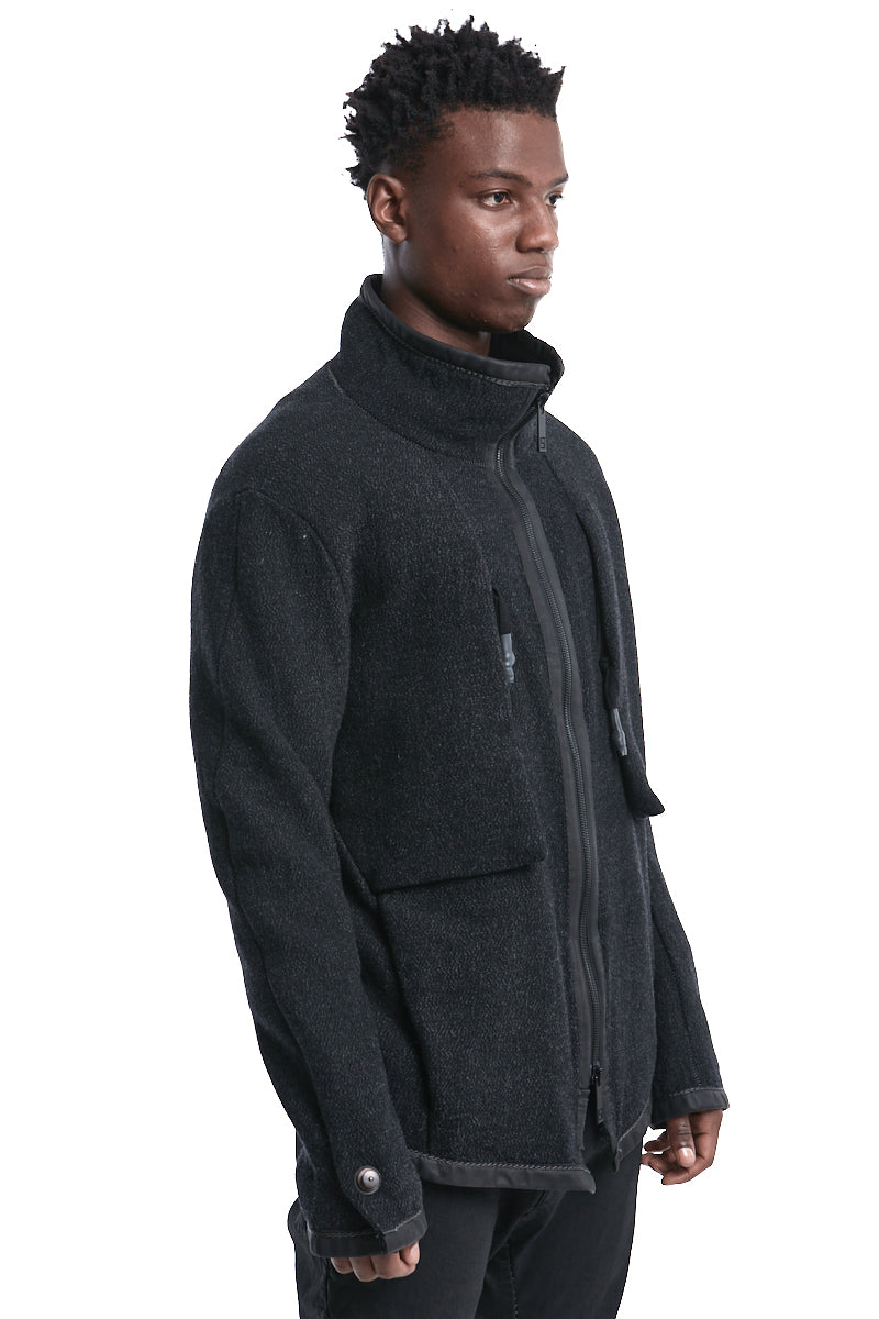 WOOL GUSSET ZIPPER JACKET