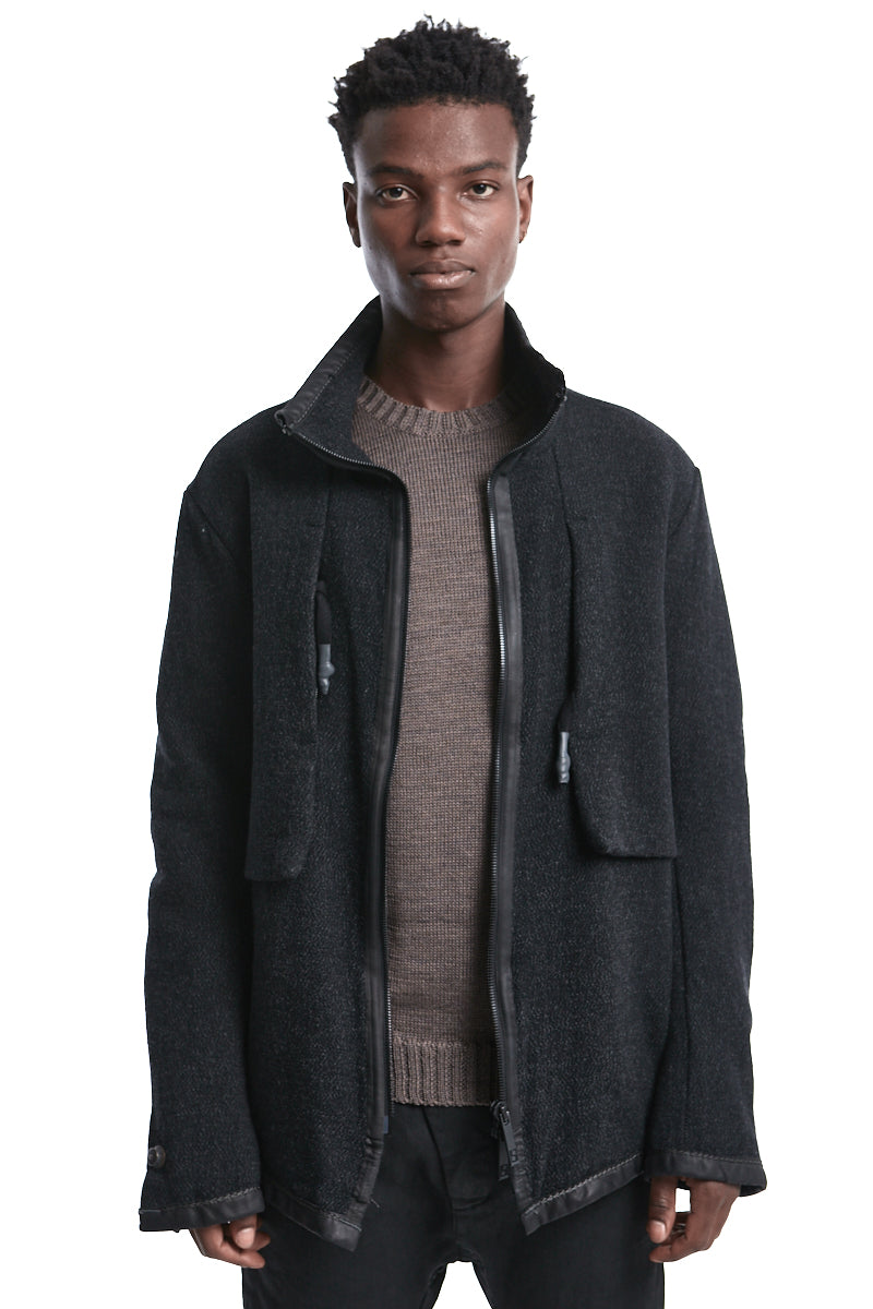 WOOL GUSSET ZIPPER JACKET