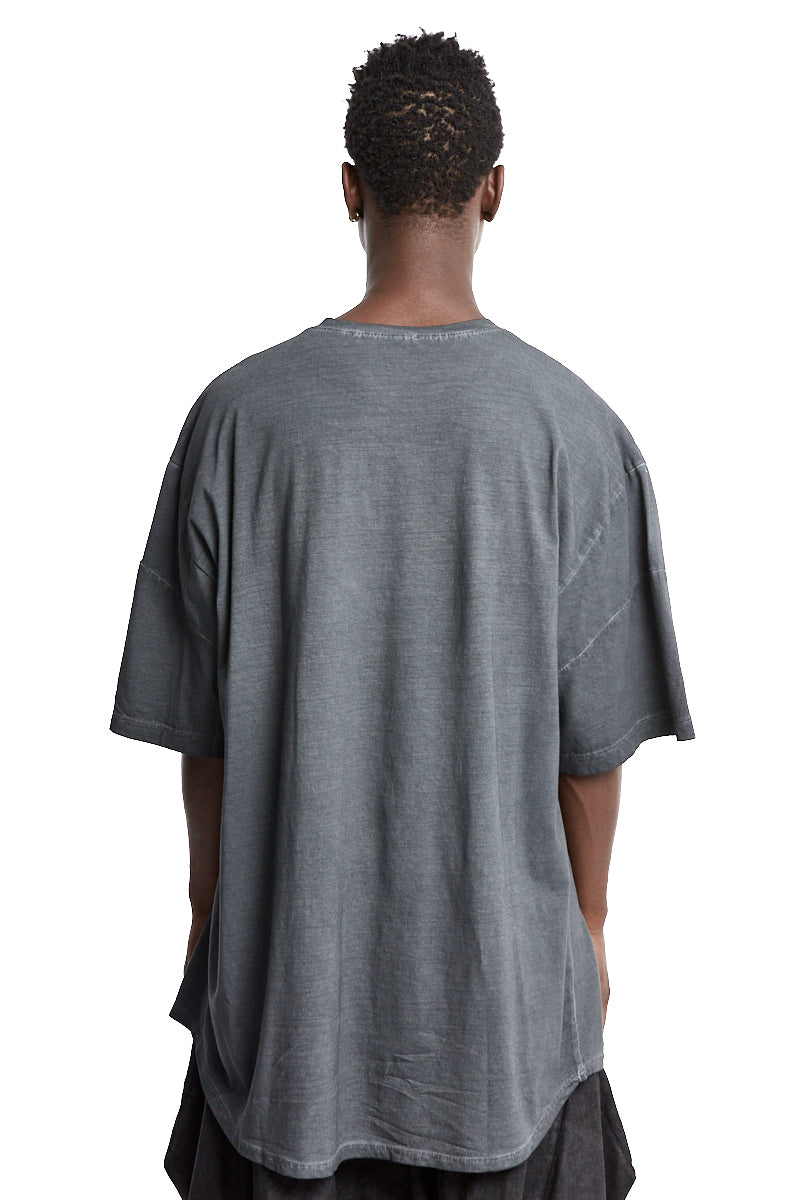 BLACK COLD DYED OVERSIZE TEE