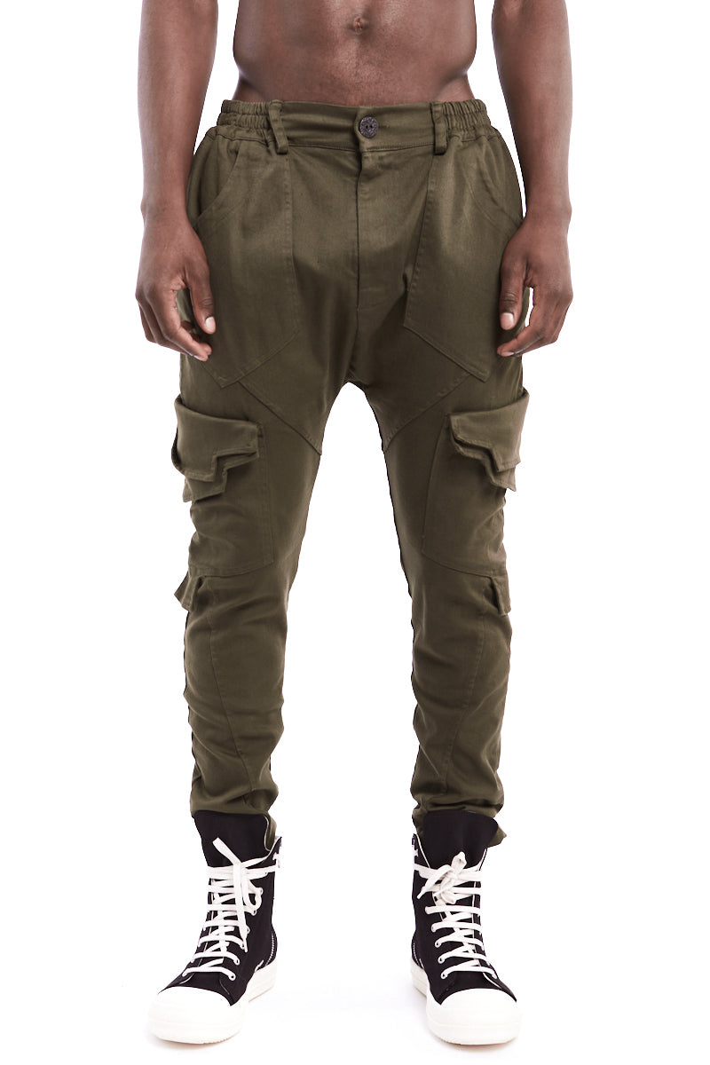 GREEN SLIM STRETCH PANTS