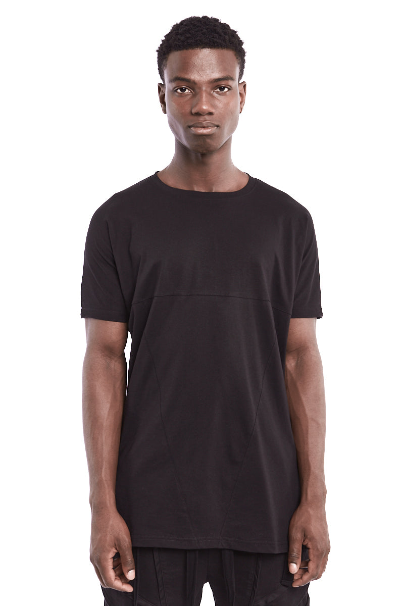 BLACK COTTON JERSEY TEE