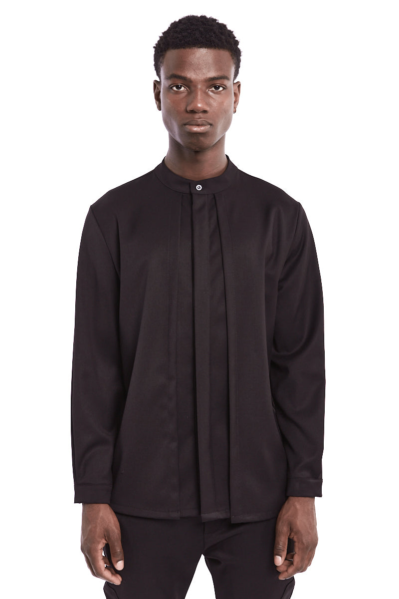 BLACK PANELED SHIRT