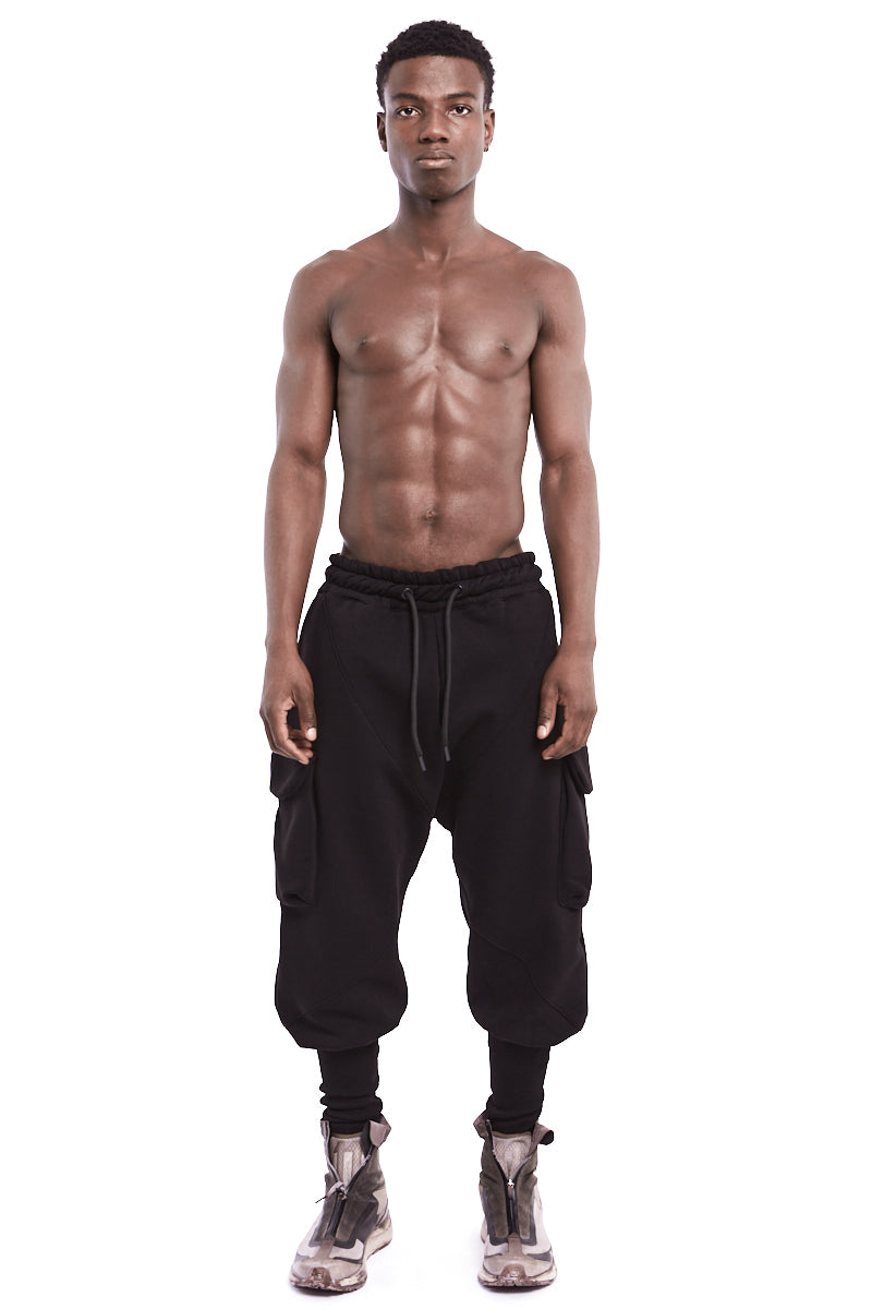 BLACK FLEECE CARGO TROUSERS