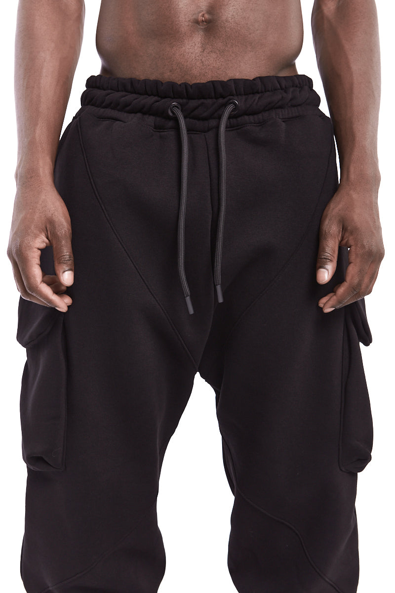 BLACK FLEECE CARGO TROUSERS