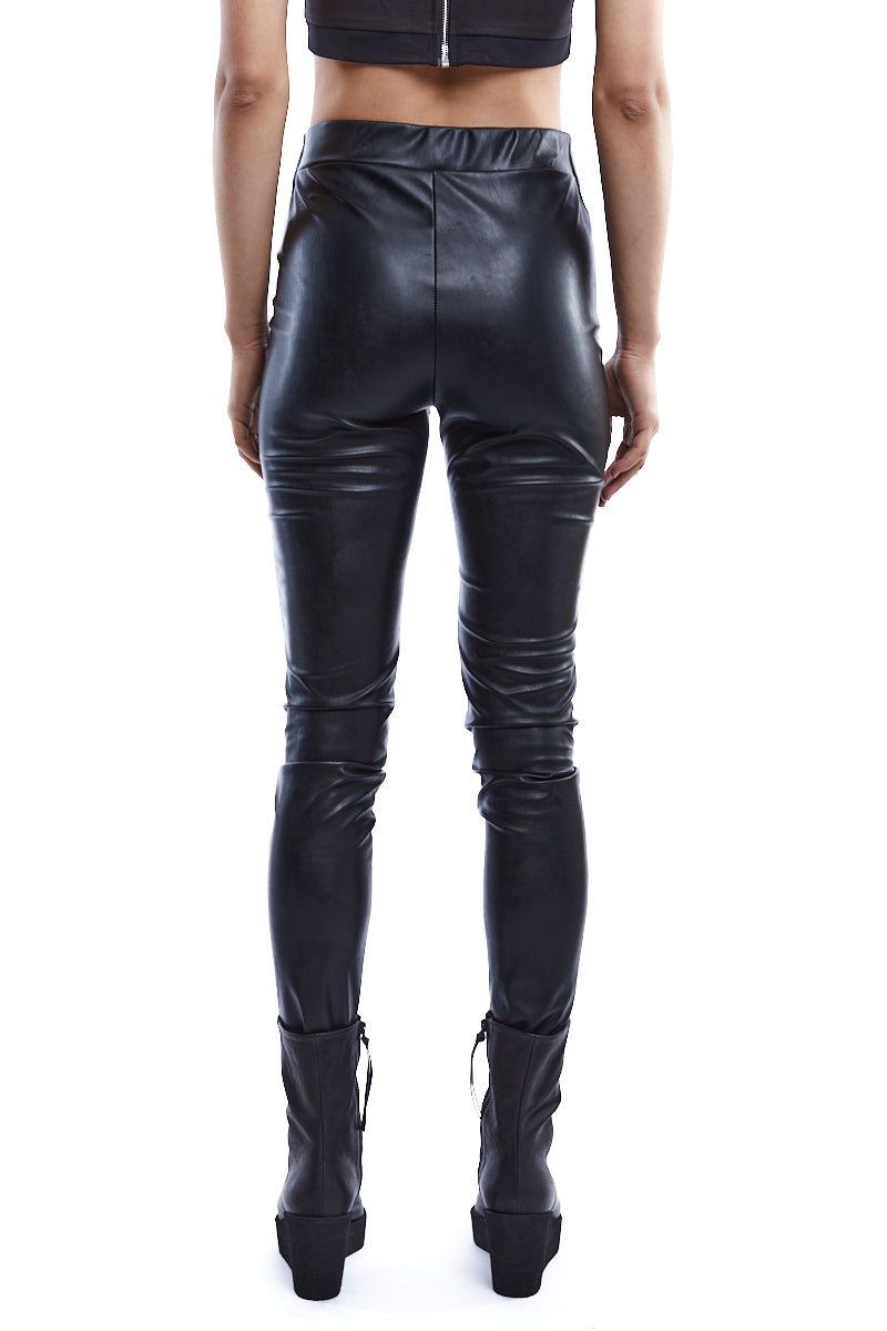 ECO-LEATHER STRETCH LEGGINGS