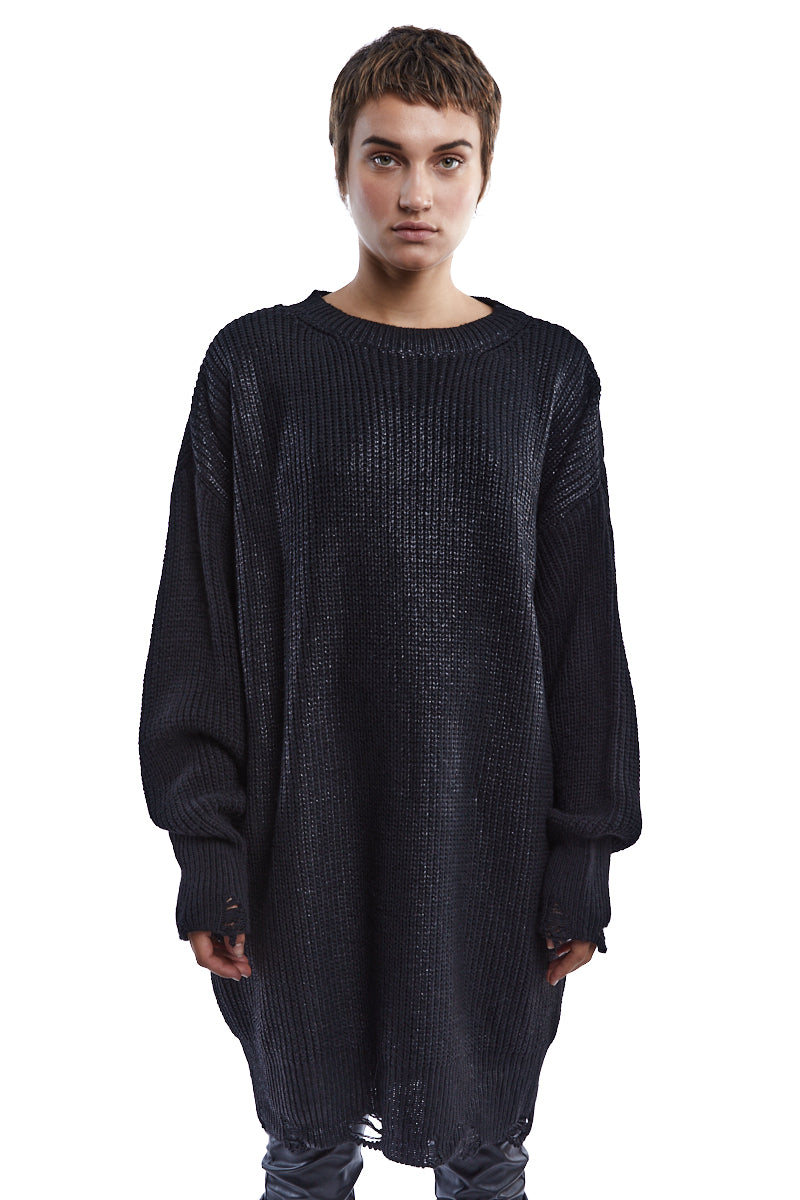 COATED OVERSIZE SWEATER