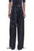 COATED STRETCH GABARDINA WIDE TROUSERS