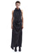 BLACK VISCOSE SATIN DRESS