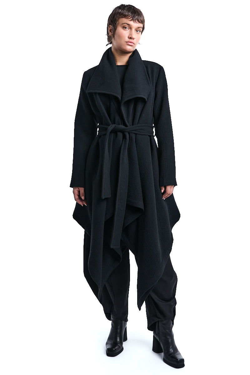 WOOL BLEND ASYMMETRIC COAT