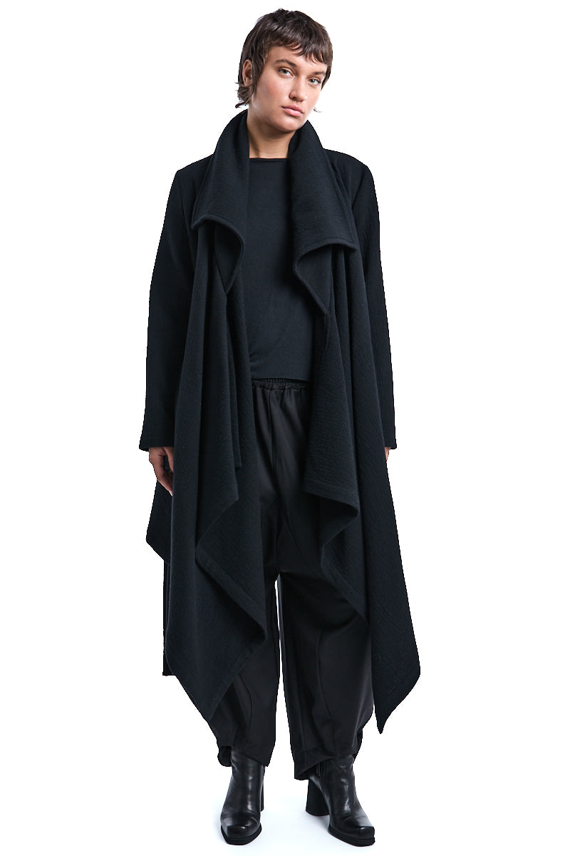 WOOL BLEND ASYMMETRIC COAT