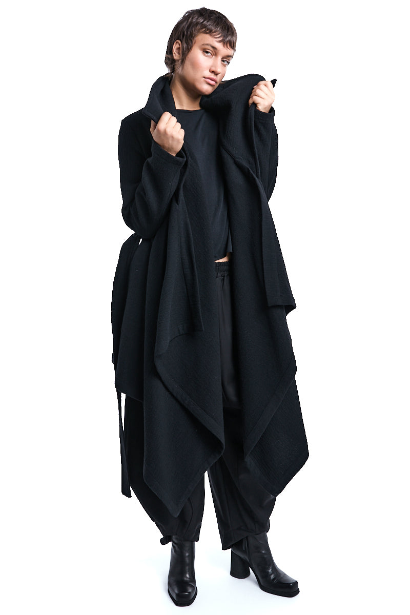 WOOL BLEND ASYMMETRIC COAT