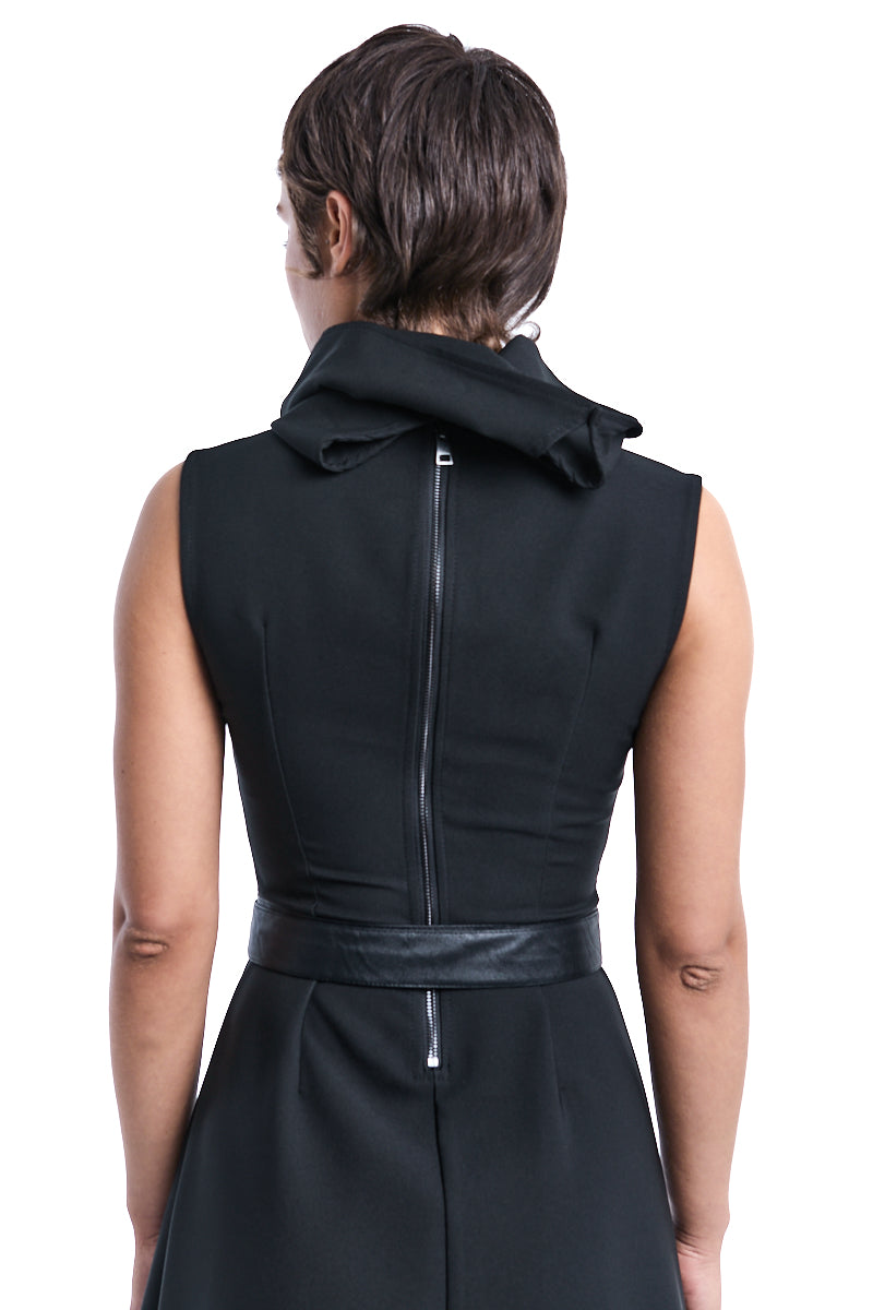 HIGH NECK ASYMMETRIC DRESS