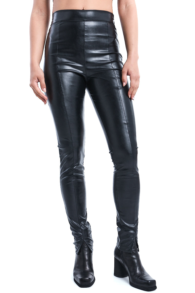 SKINNY FAUX LEATHER STRETCH LEGGINGS