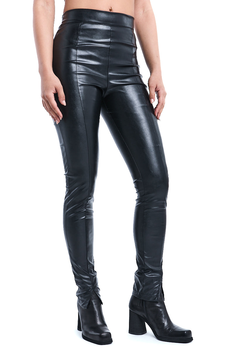 SKINNY FAUX LEATHER STRETCH LEGGINGS