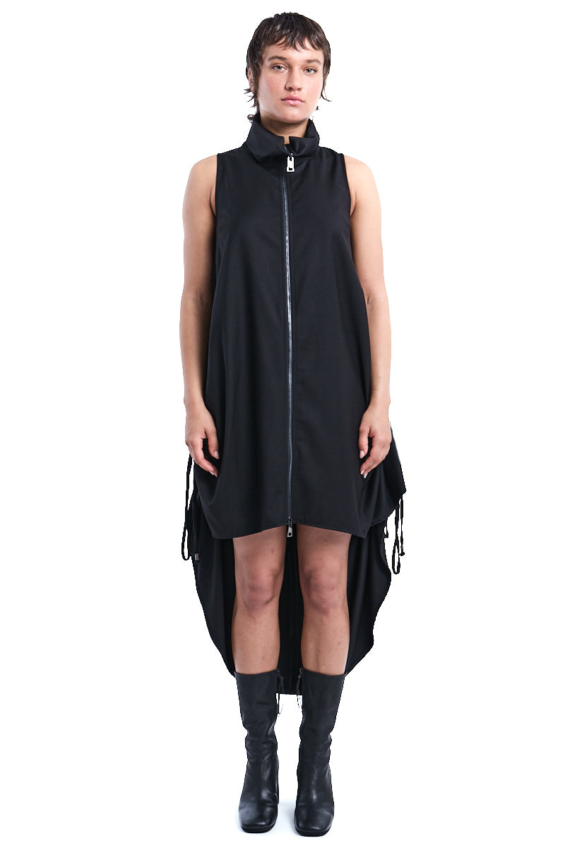 ZIPPED ASYMMETRIC OVER DRESS