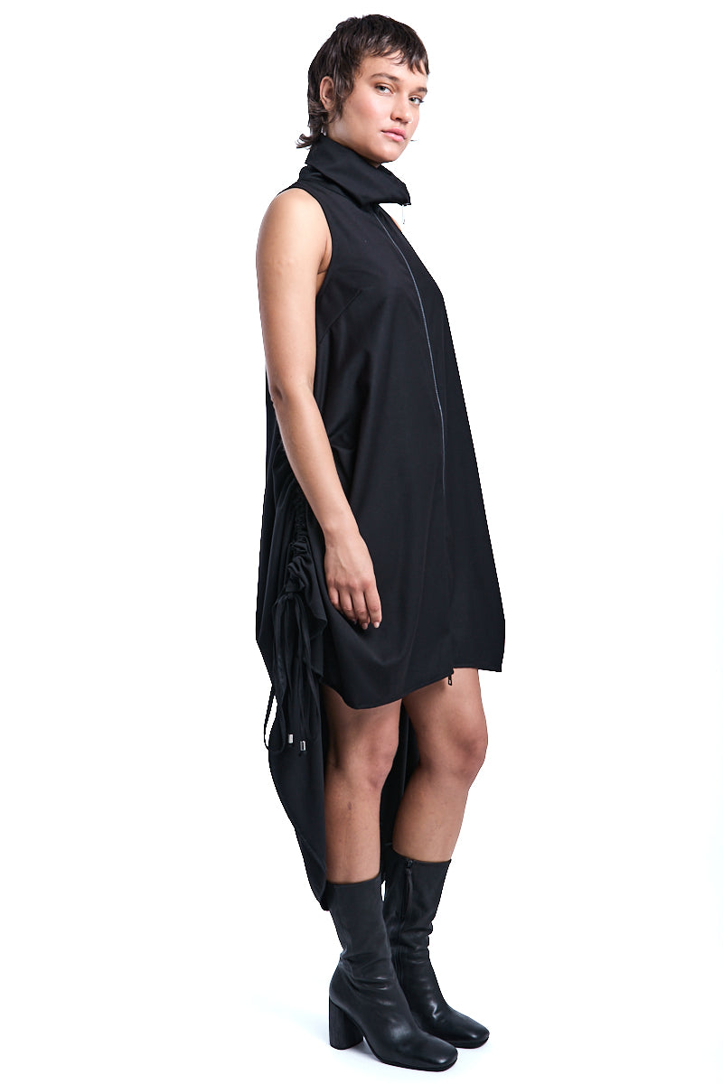 ZIPPED ASYMMETRIC OVER DRESS