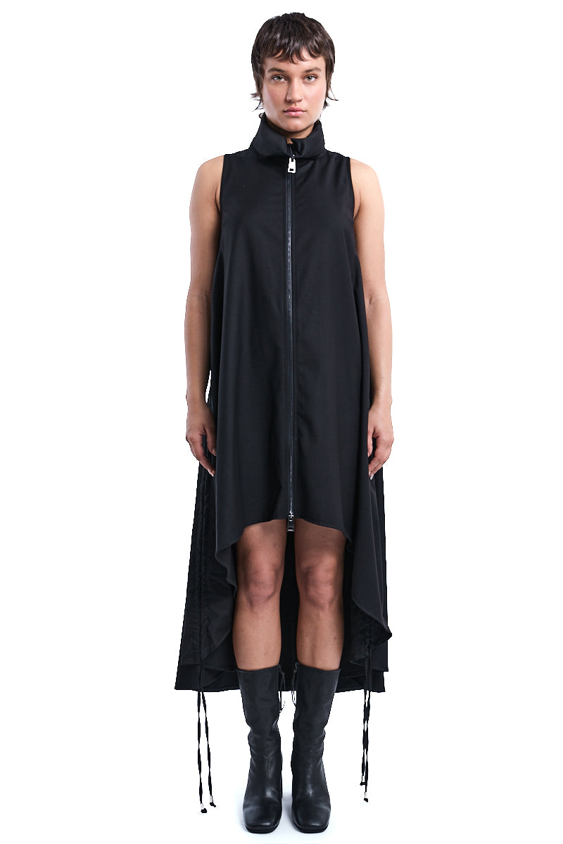 ZIPPED ASYMMETRIC OVER DRESS