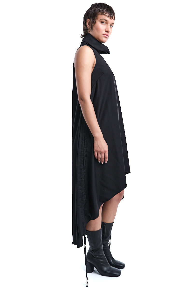 ZIPPED ASYMMETRIC OVER DRESS