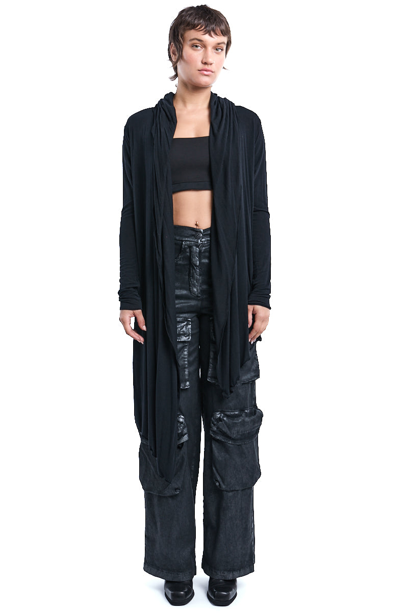 CASHMERE BLEND ASYMMETRIC CARDIGAN