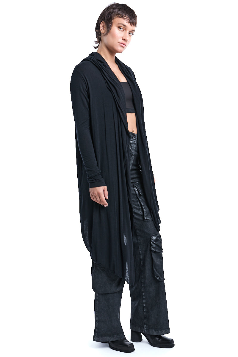 CASHMERE BLEND ASYMMETRIC CARDIGAN