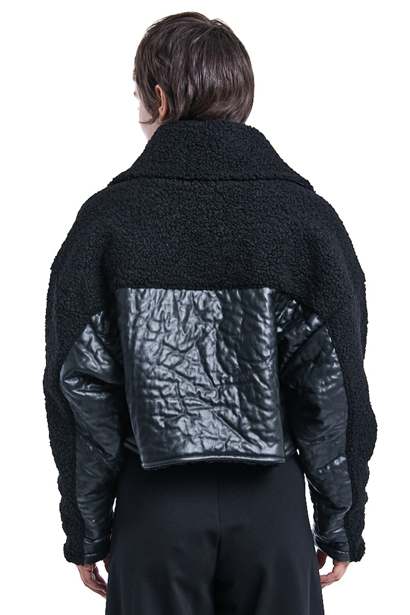 CROP OVER ECO LEATHER JACKET