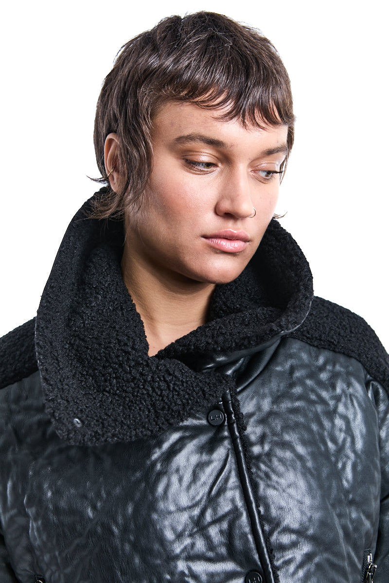 CROP OVER ECO LEATHER JACKET