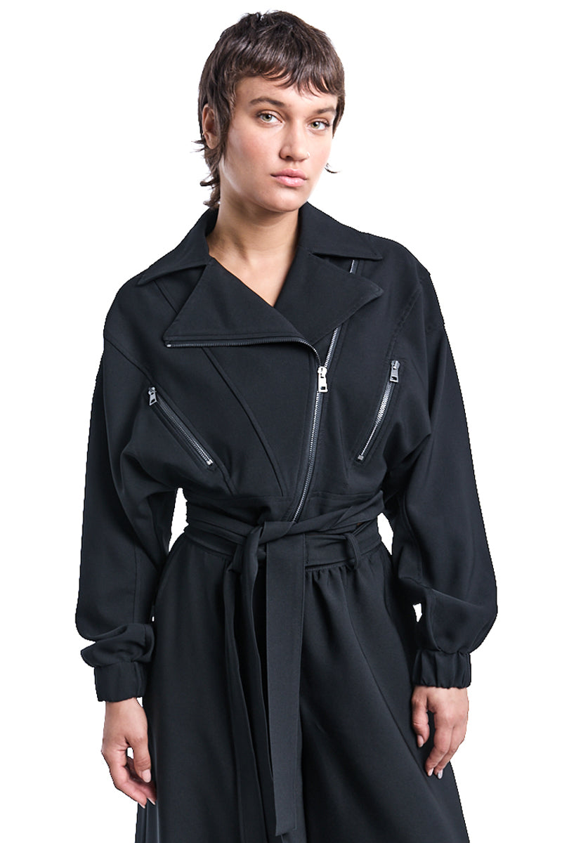 TECNO STRETCH CROP OVERSIZE BOMBER