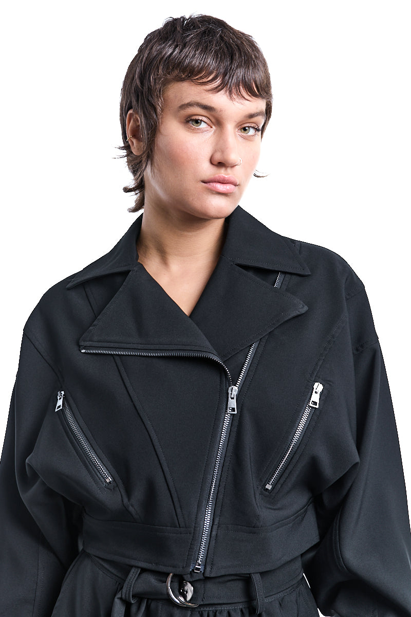 TECNO STRETCH CROP OVERSIZE BOMBER