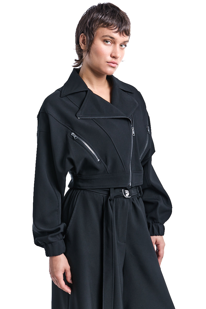 TECNO STRETCH CROP OVERSIZE BOMBER