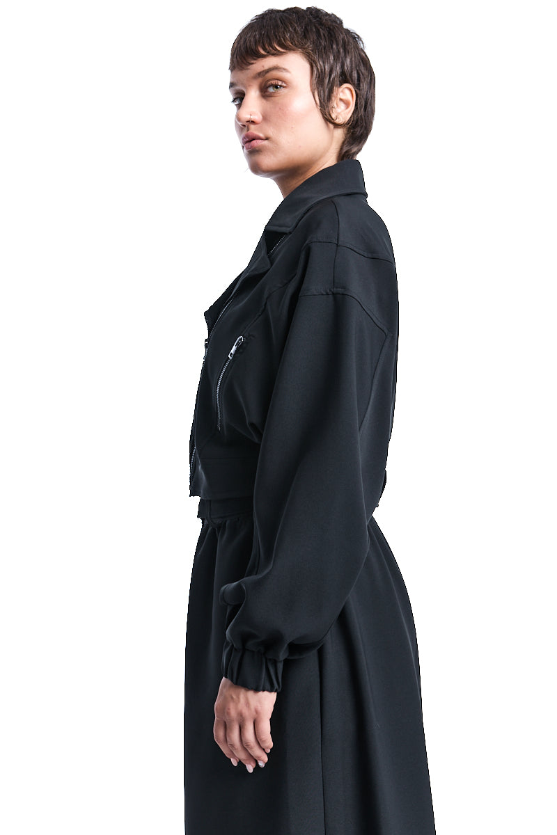 TECNO STRETCH CROP OVERSIZE BOMBER