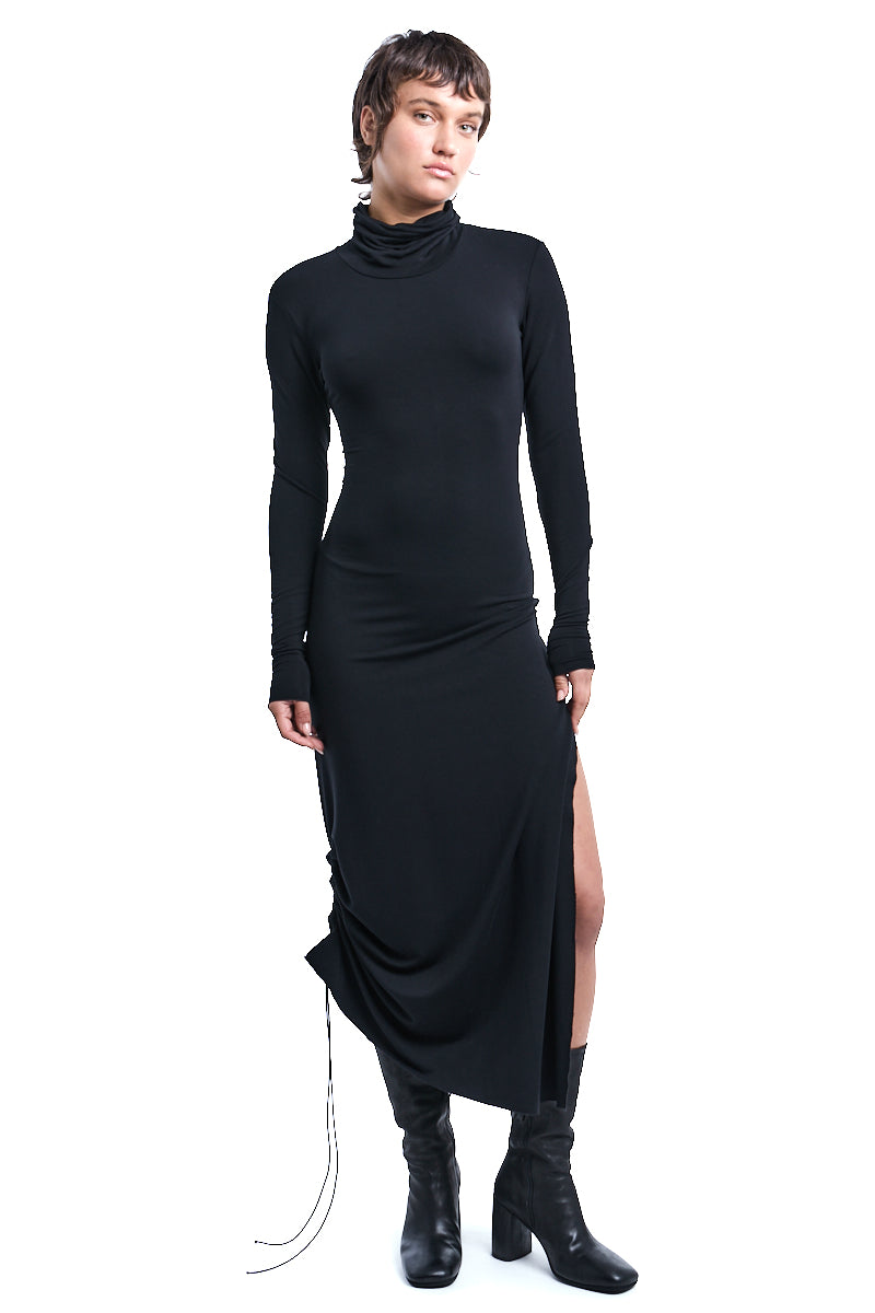 BLACK LONG BAMBOO DRESS