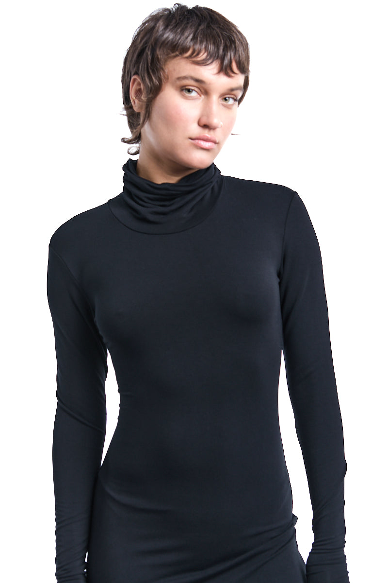 BLACK LONG BAMBOO DRESS