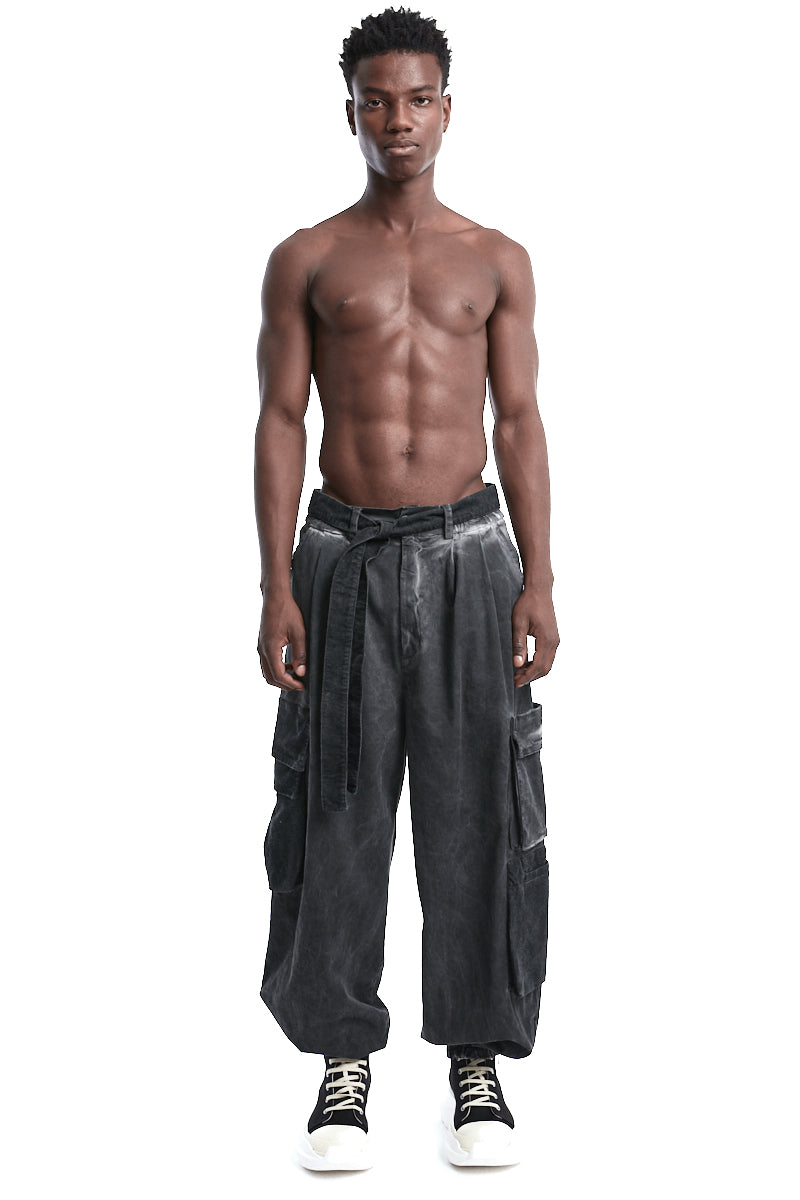 BLACK COLD DYED OVER TROUSERS