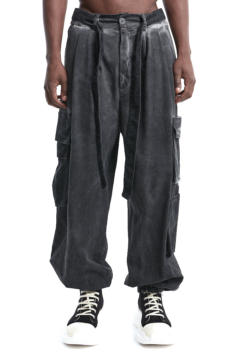 BLACK COLD DYED OVER TROUSERS