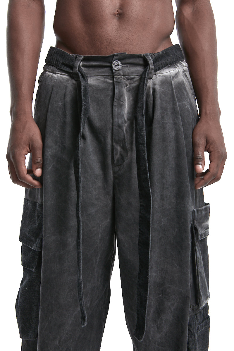 BLACK COLD DYED OVER TROUSERS