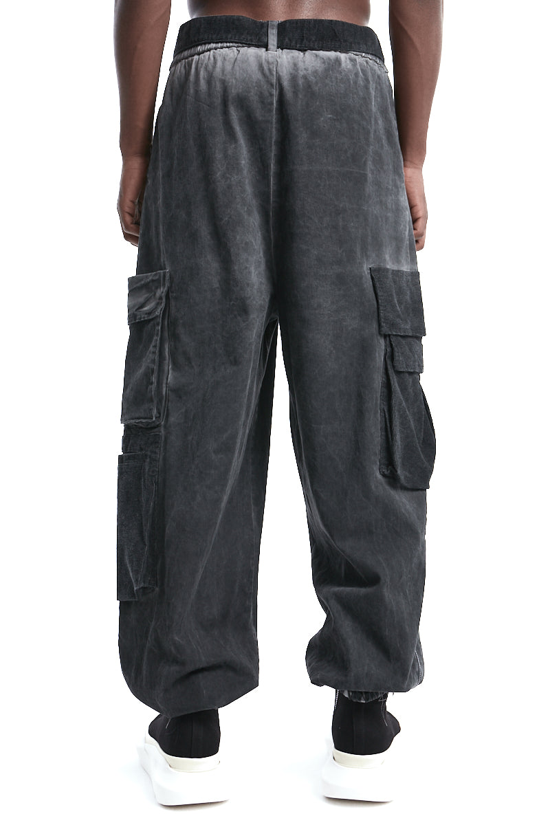 BLACK COLD DYED OVER TROUSERS