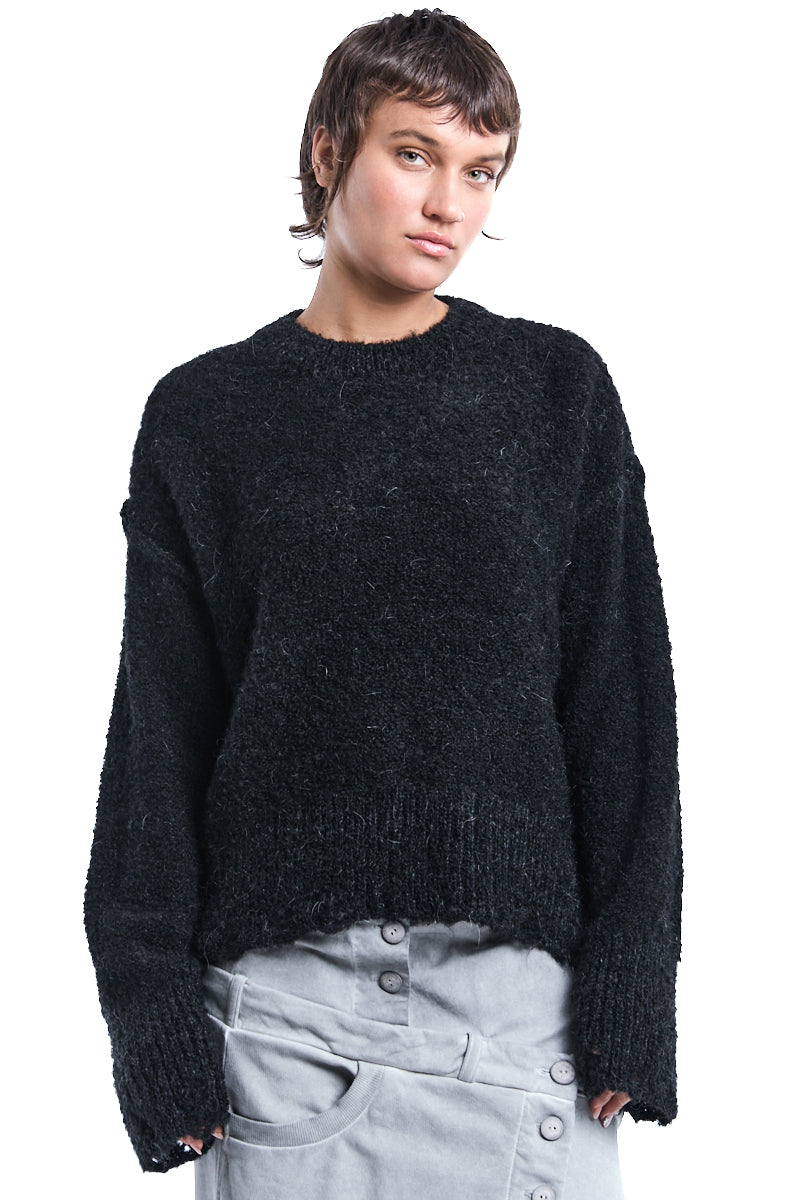 HAIRY ROUND NECK SWEATER