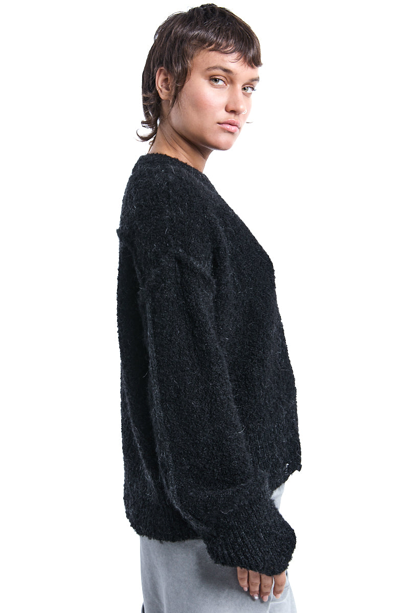 HAIRY ROUND NECK SWEATER