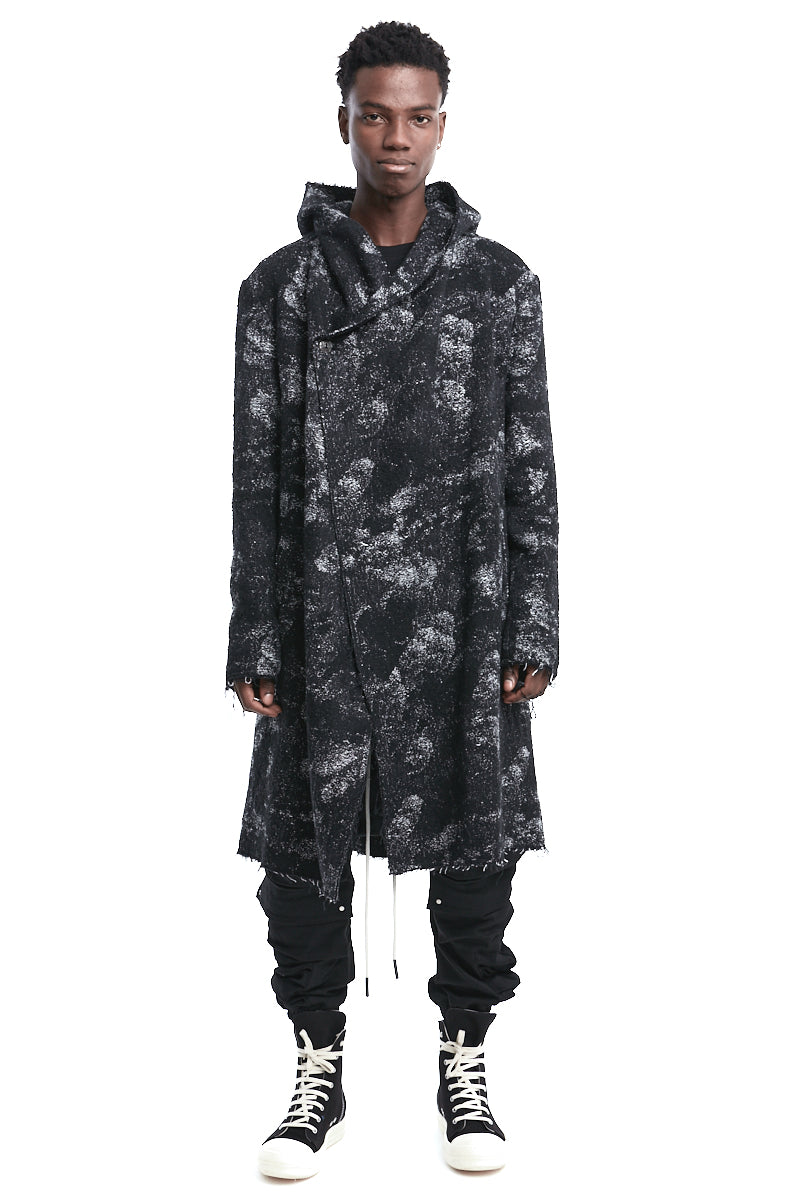 JACQUARD CLOTH COAT - MIXED HEMP
