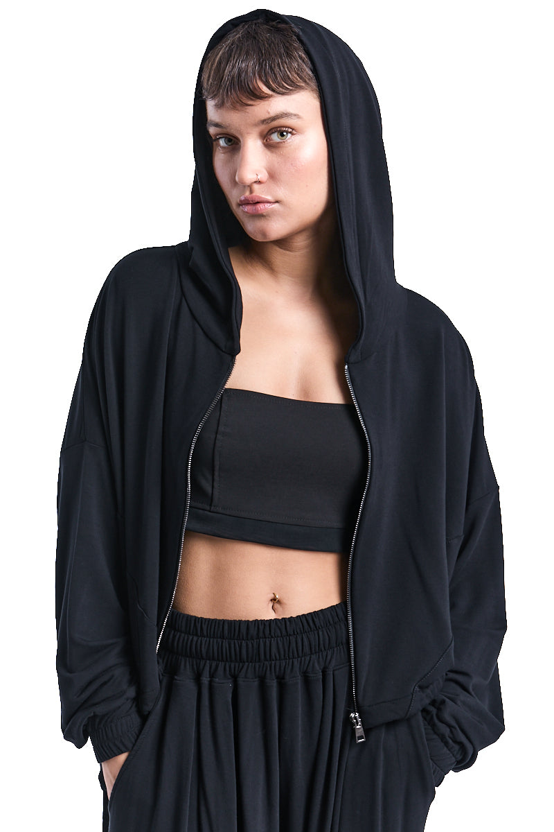 BAMBOO BLEND ZIPPED LIGHT JACKET