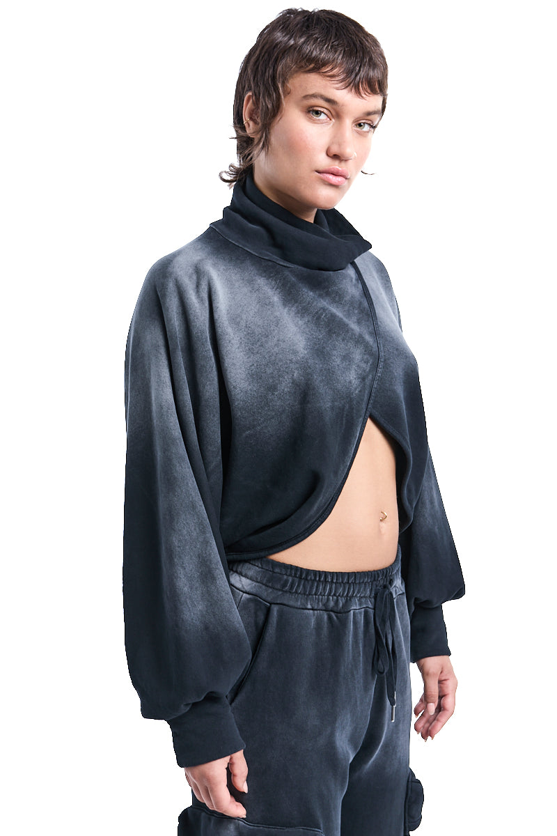 DYED FLEECE CROP TOP JERSEY