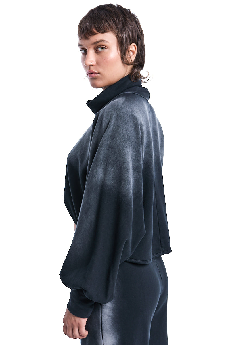 DYED FLEECE CROP TOP JERSEY