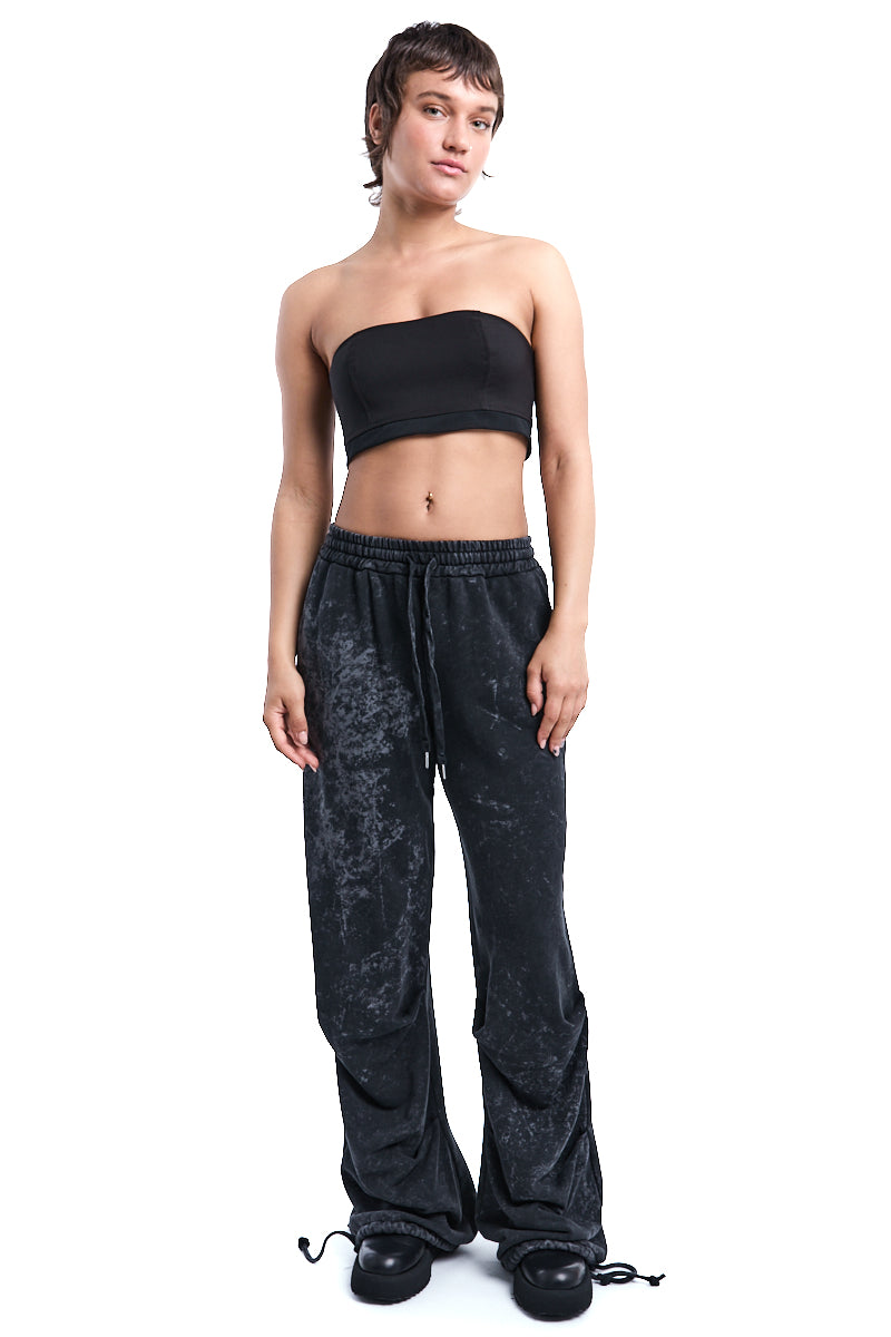 DYED MARBLED WIDE-LEG TROUSERS