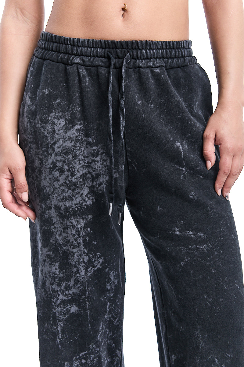 DYED MARBLED WIDE-LEG TROUSERS