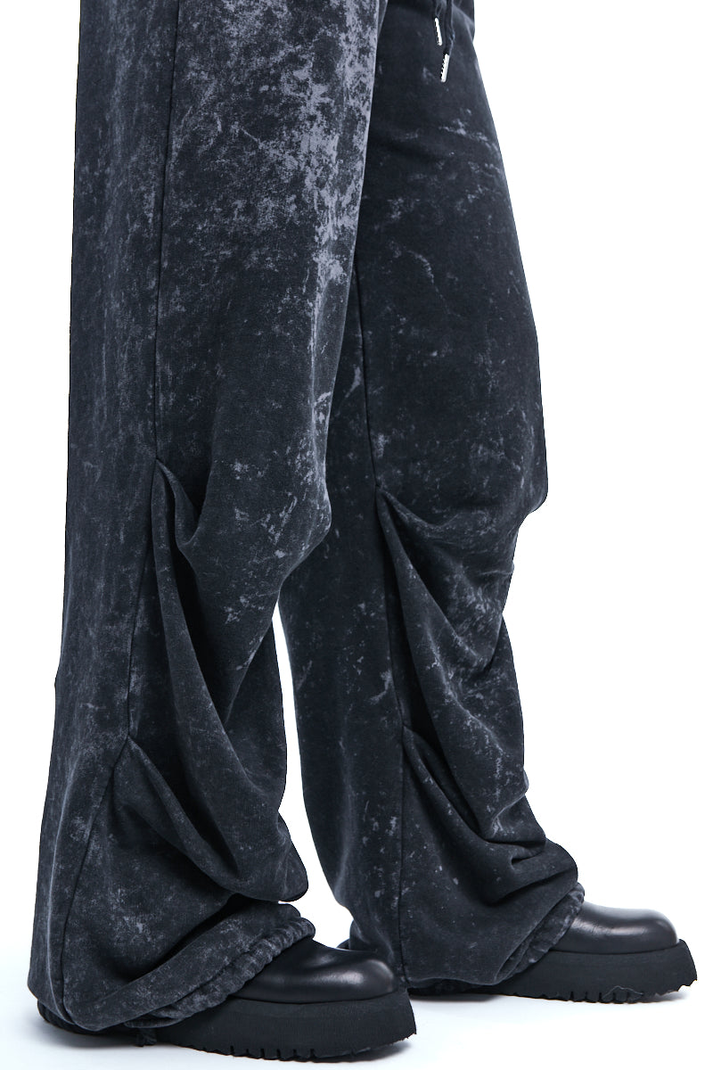 DYED MARBLED WIDE-LEG TROUSERS