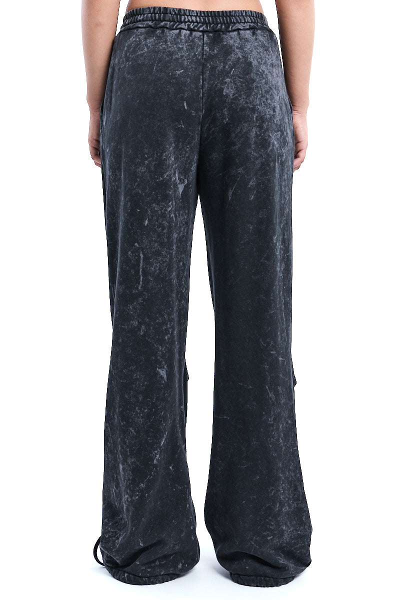 DYED MARBLED WIDE-LEG TROUSERS